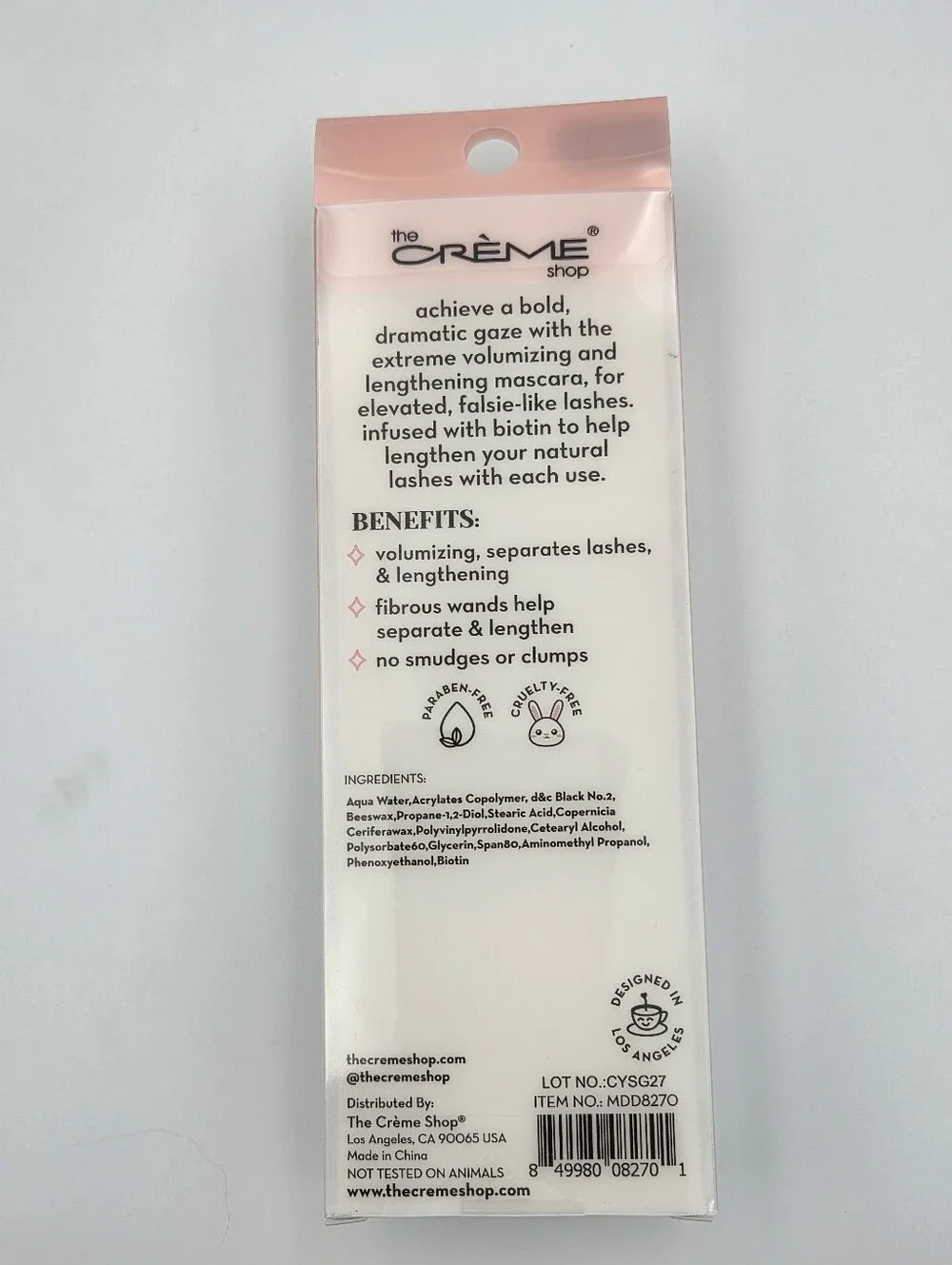 The Creme Shop 3D Mascara Dramatic Duo – Black NIB